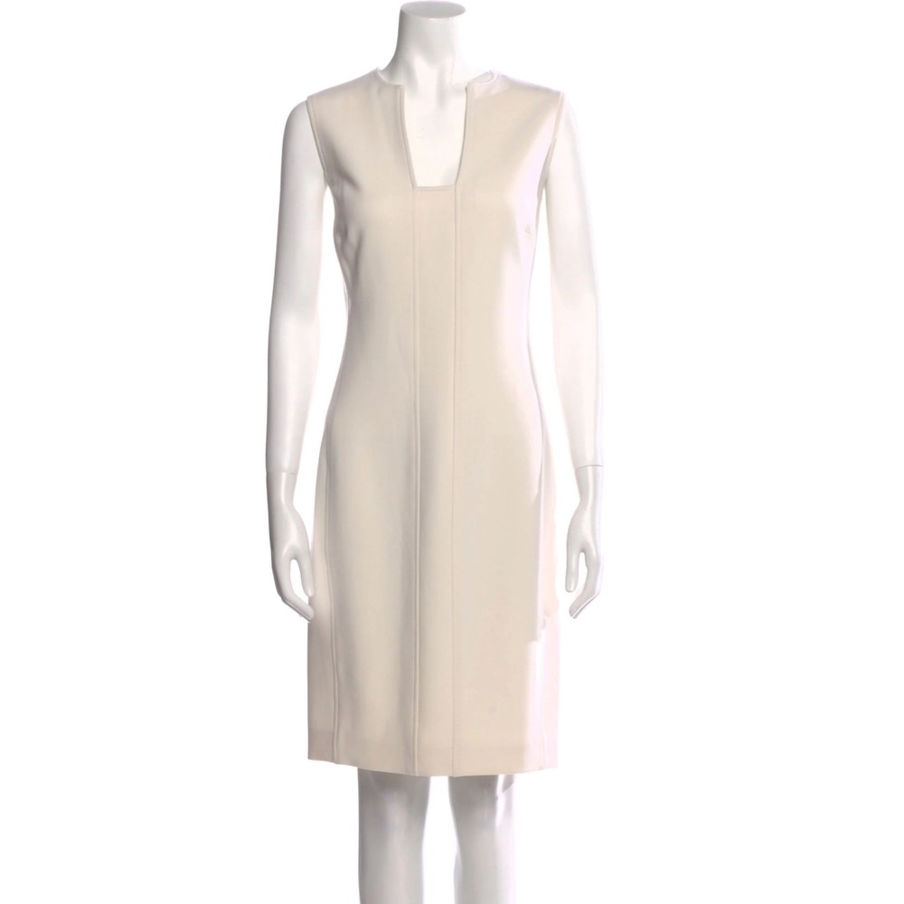 Ralph Lauren‎ Black Label Ivory Sheath Dress Square Neck US 10